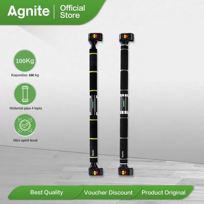Agnite Adjustable Pull Up Bar | Alat Pull Up Pintu untuk Home Gym